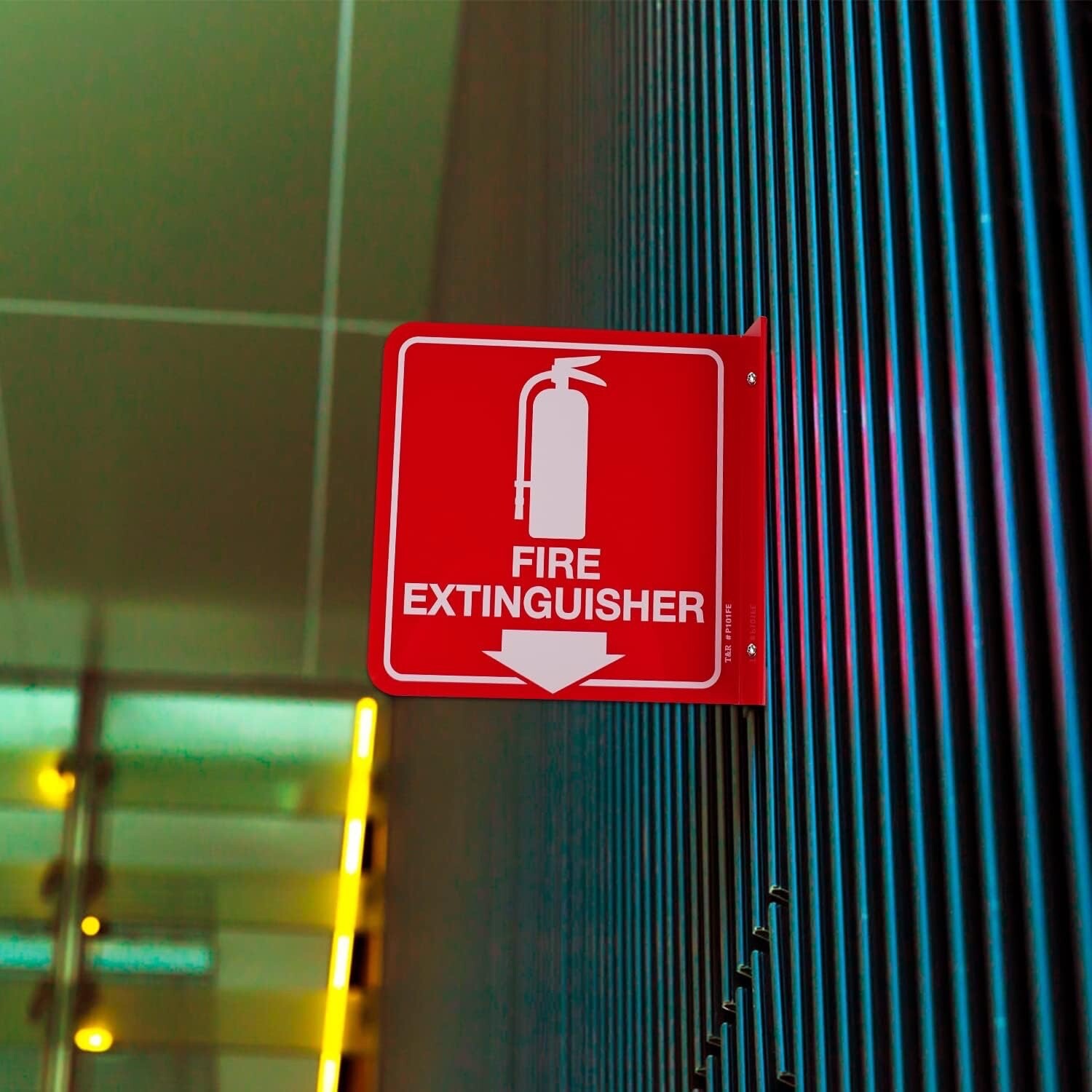 🔥🧯H.D. Acrylic 90 Degree Fire Extinguisher Angle Sign 6 X 6 Double Sided🔥🧯