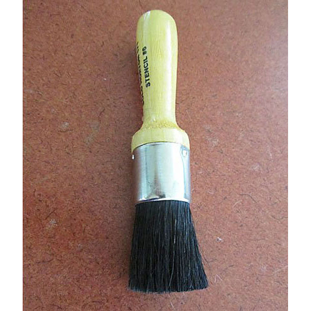 1" Large Stencil Brush - Black Bristle - Great for Stenciling Rugs and Mats!