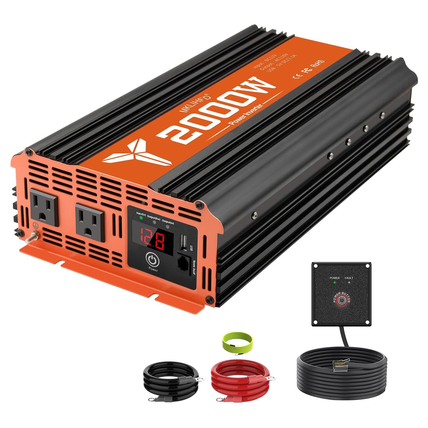 2000 watt Inverter 12v Car Power Inverters for Vehicles Truck with USB Chargi...