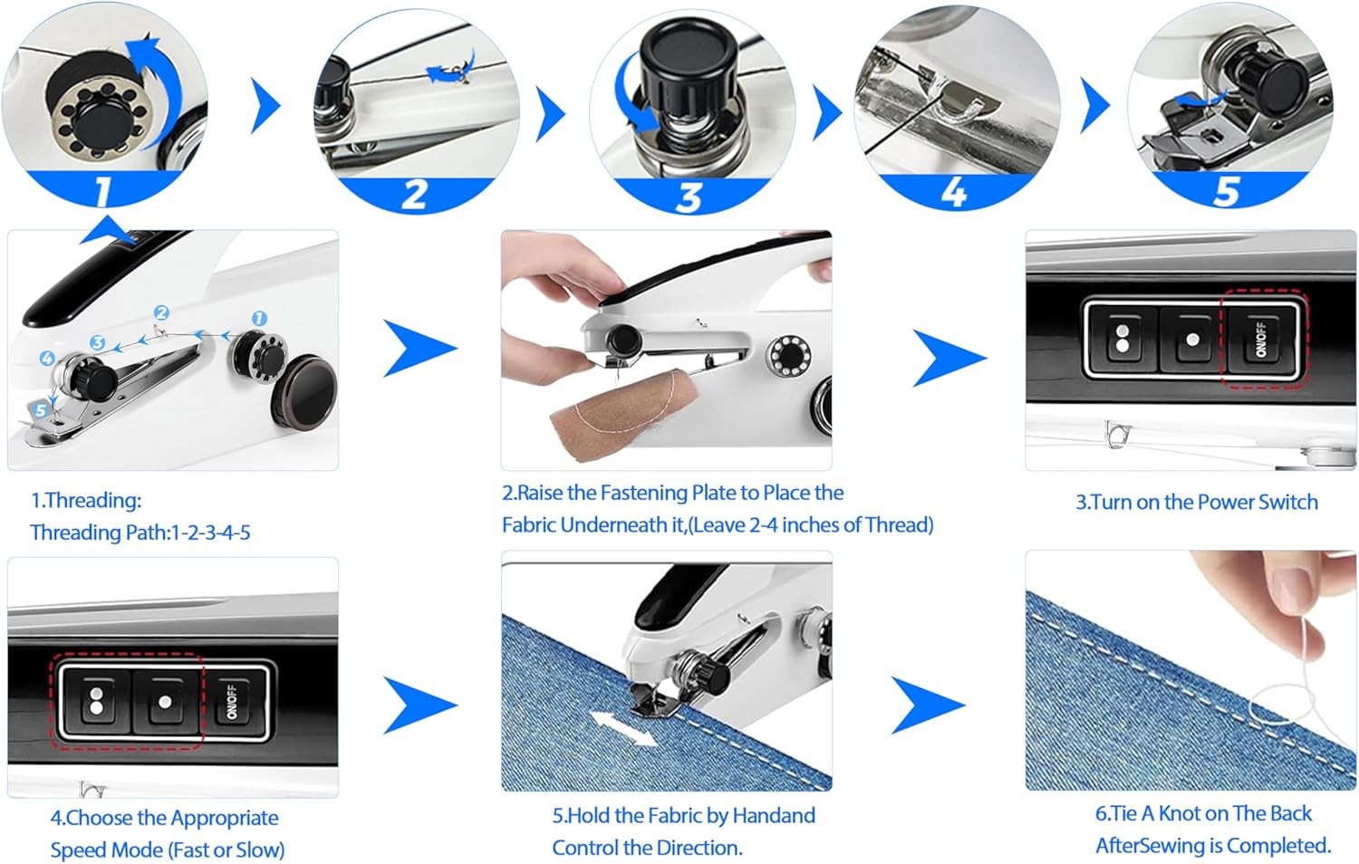Handheld Sewing Machine Mini Electric Handy Sewing Machine Quick Portable