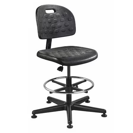Bevco V7307mg Polyurethane Task Chair, 18" To 25-3/4", No Arms, Black