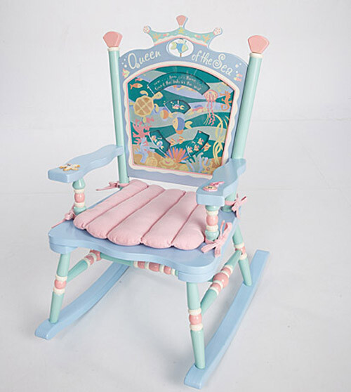 New Levels Of Discovery Rare Queen Of The Sea Girl's Rocker Wood Rocking Chair