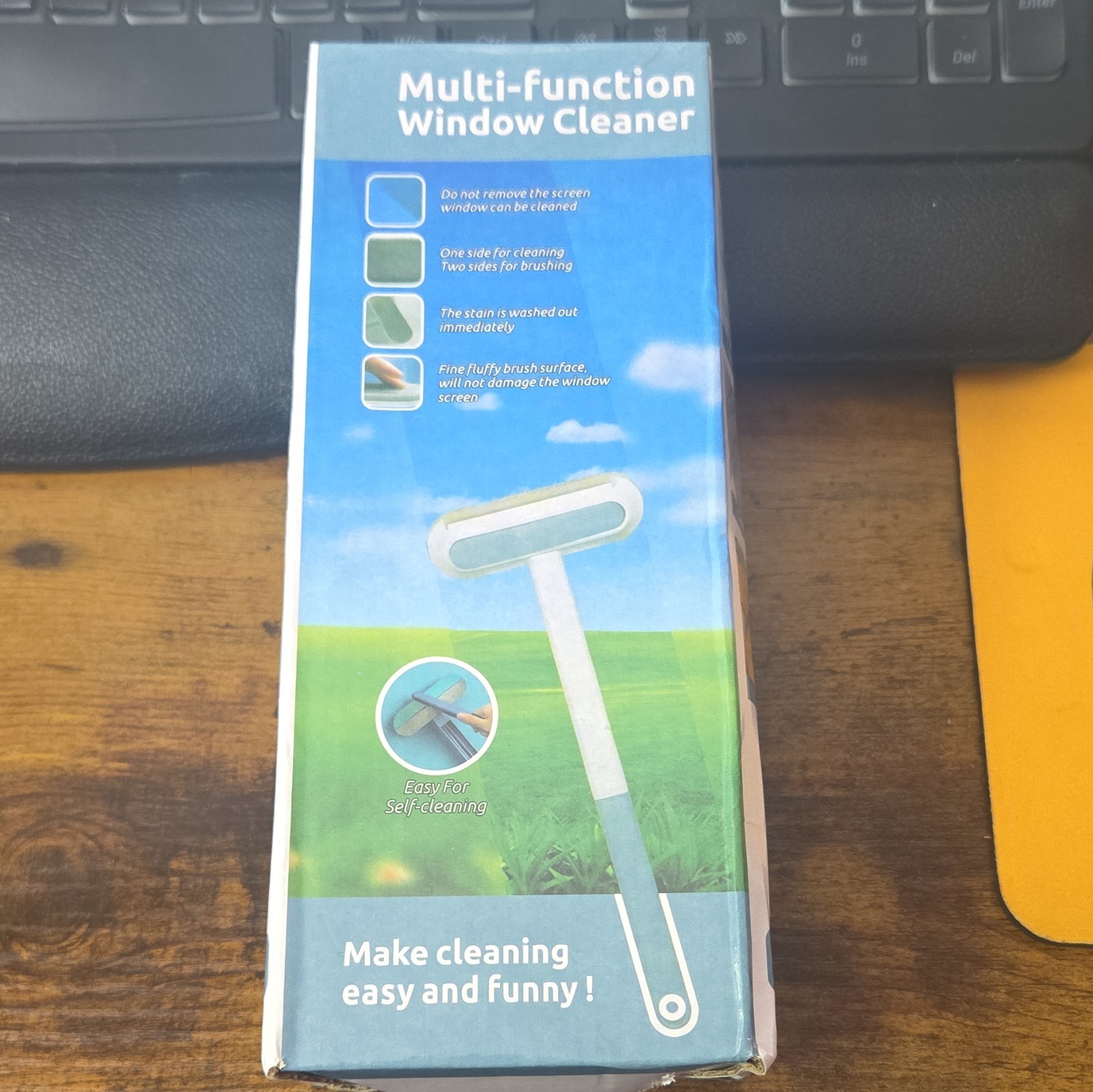 Multifunction Manual Window Cleaner for Windows, Plastic Handle/Head, 1 Pack
