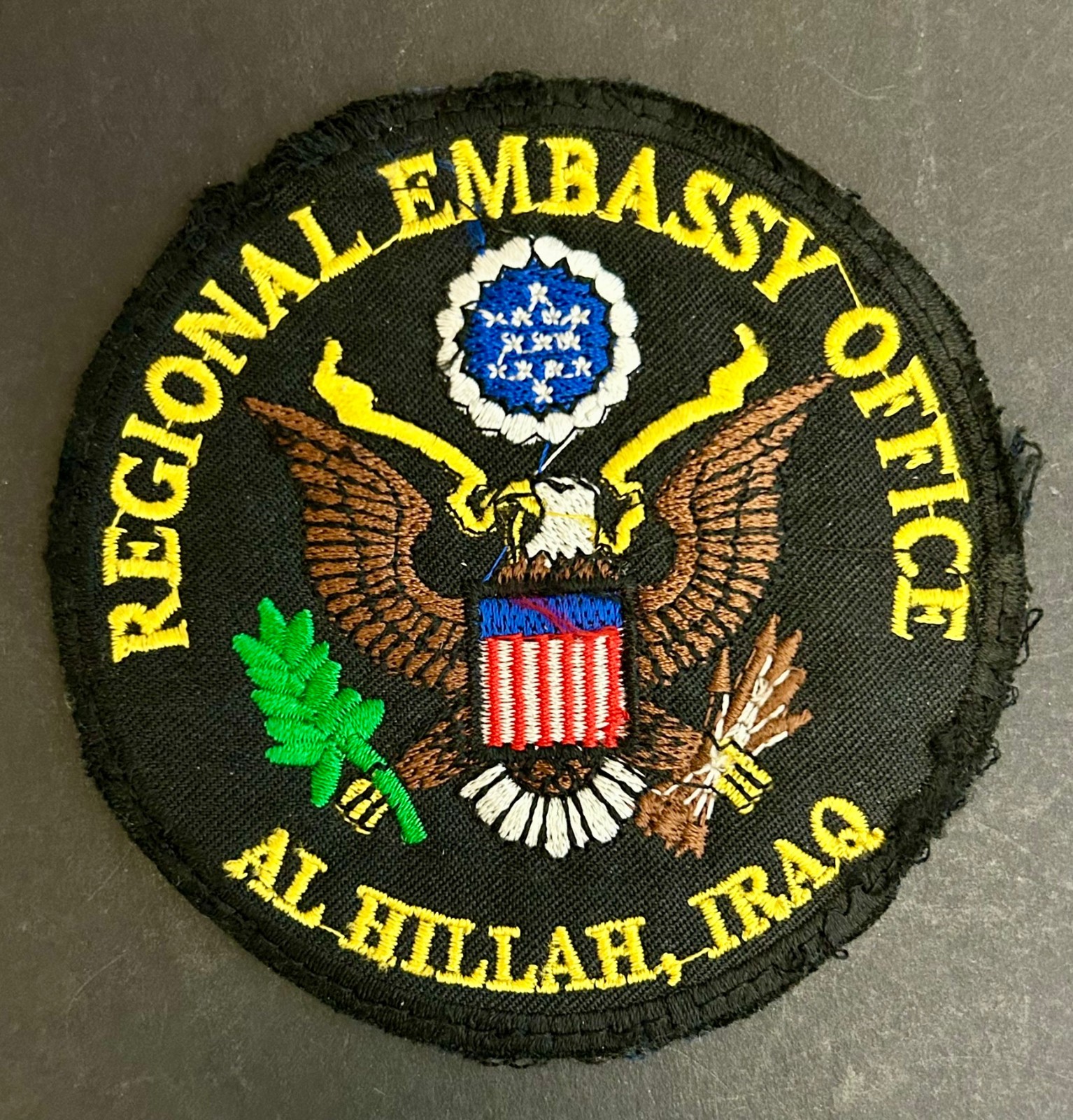 Regional Embassy Office Al Hillah Iraq Patch Theater Made OIF Iraqi Freedom DSS