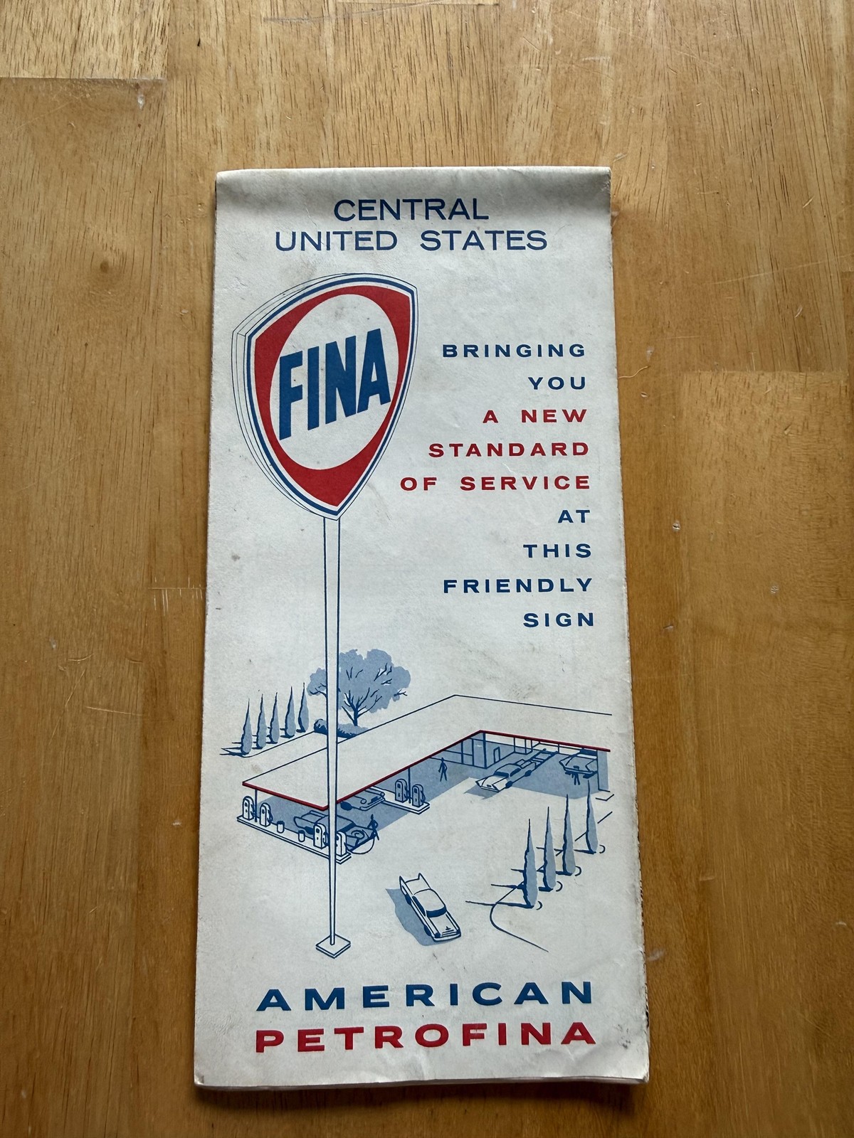 Vintage American Petrofina Central United States Road Map Travel Brochure USA