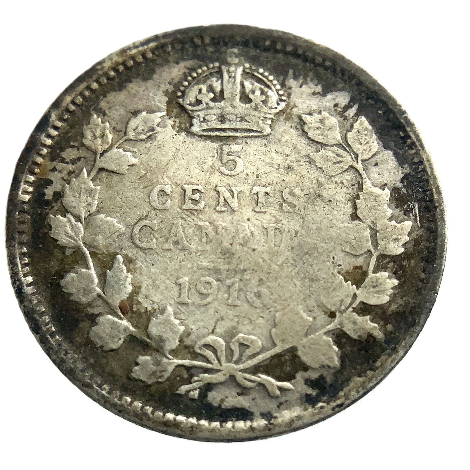1916 Canada 5 Cent King George VI 6 Silver Coin  NGS063