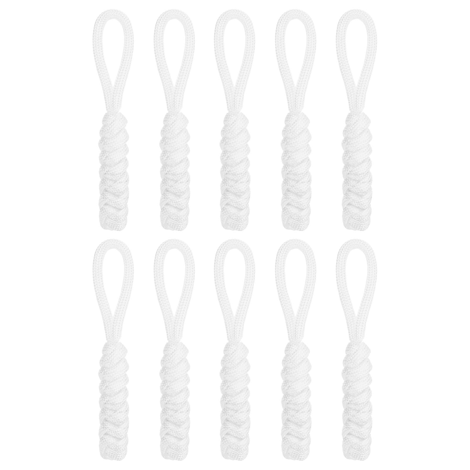 Zipper Pull Replacement [10PCS] - Paracord Pull Tab Extender -[White]