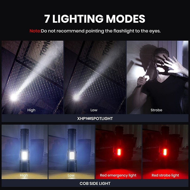 Solar/USB Rechargeable LED Spotlight Flashlight Searchlight 30000000LM Bright US