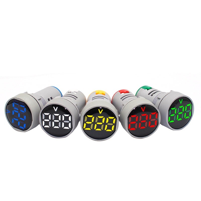 2 Pcs 22mm AD16-22 LED Display AC20-500V Digital Voltage Display Indicator Light
