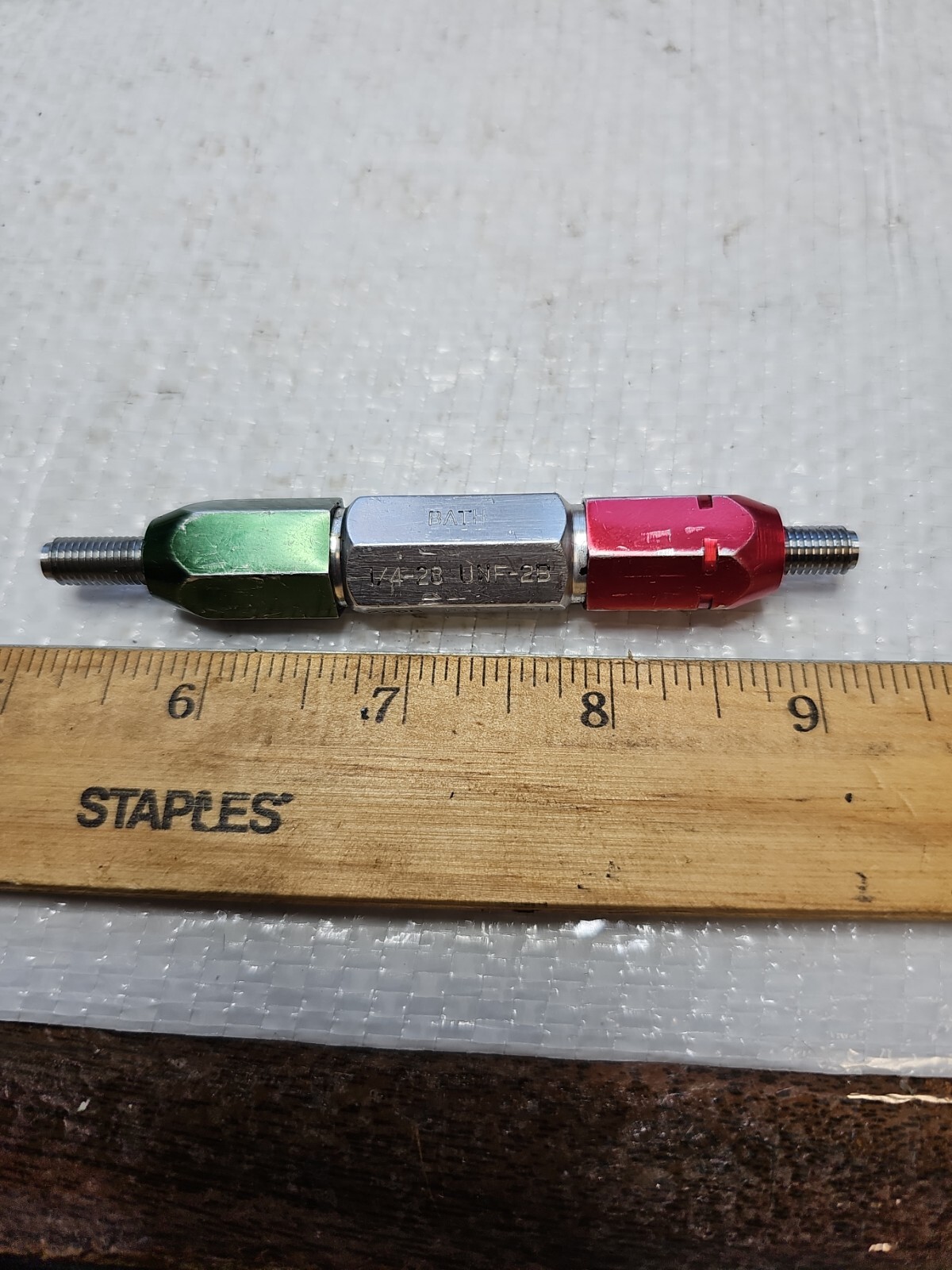 #1/4 - 28 UNF-2B Thread Plug Gage BATH GAGE GO .2268 / NO GO .2311 GAGE ROOM
