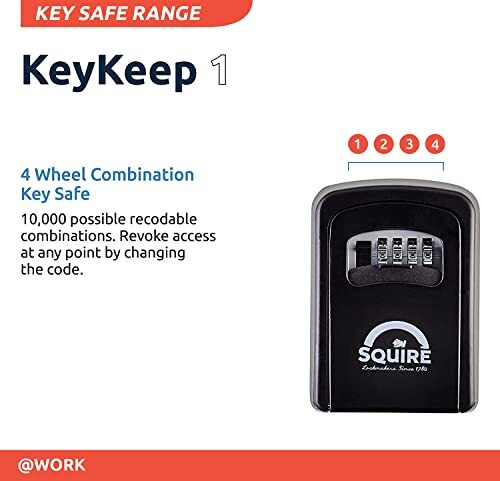 Key Safe Box 4 Wheel Combination Lock Wall Mounted Key Safe Weatherproof Diecast