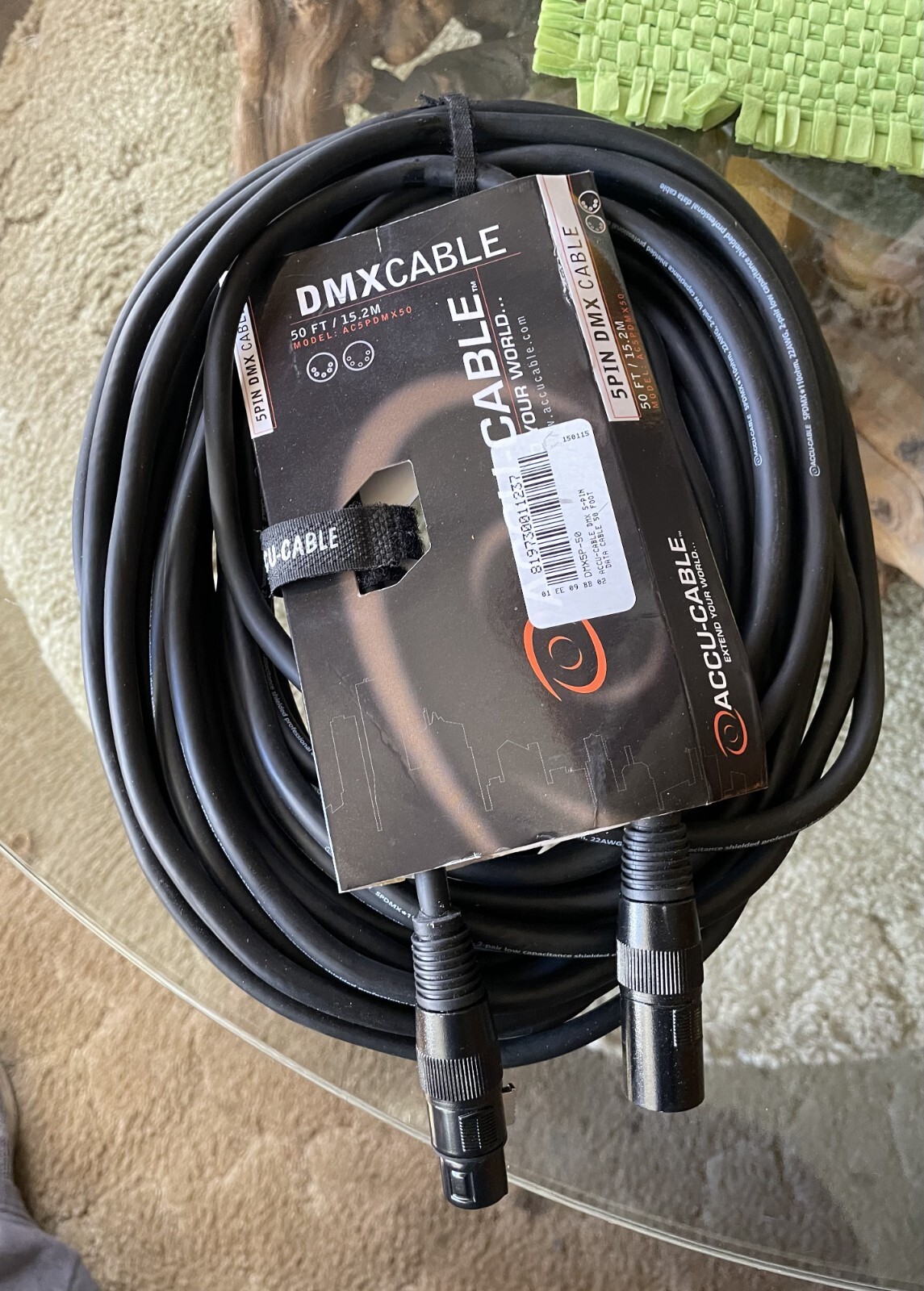 50 ft Accu-Cable 5-Pin / 5-Pin DMX Cable