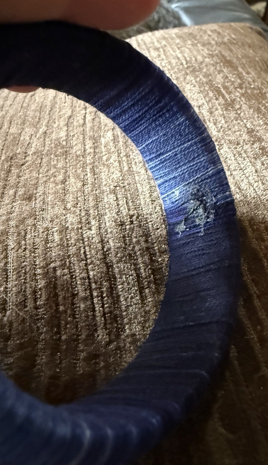 Hand wrapped Blue Fiber Bangle Bracelet