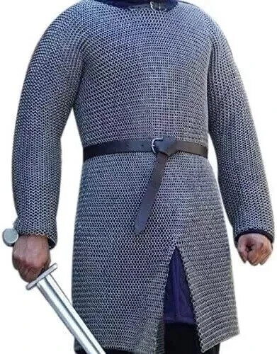 Medieval Renaissance Haubergeon Replica Warrior Chainmail Armor Shirt