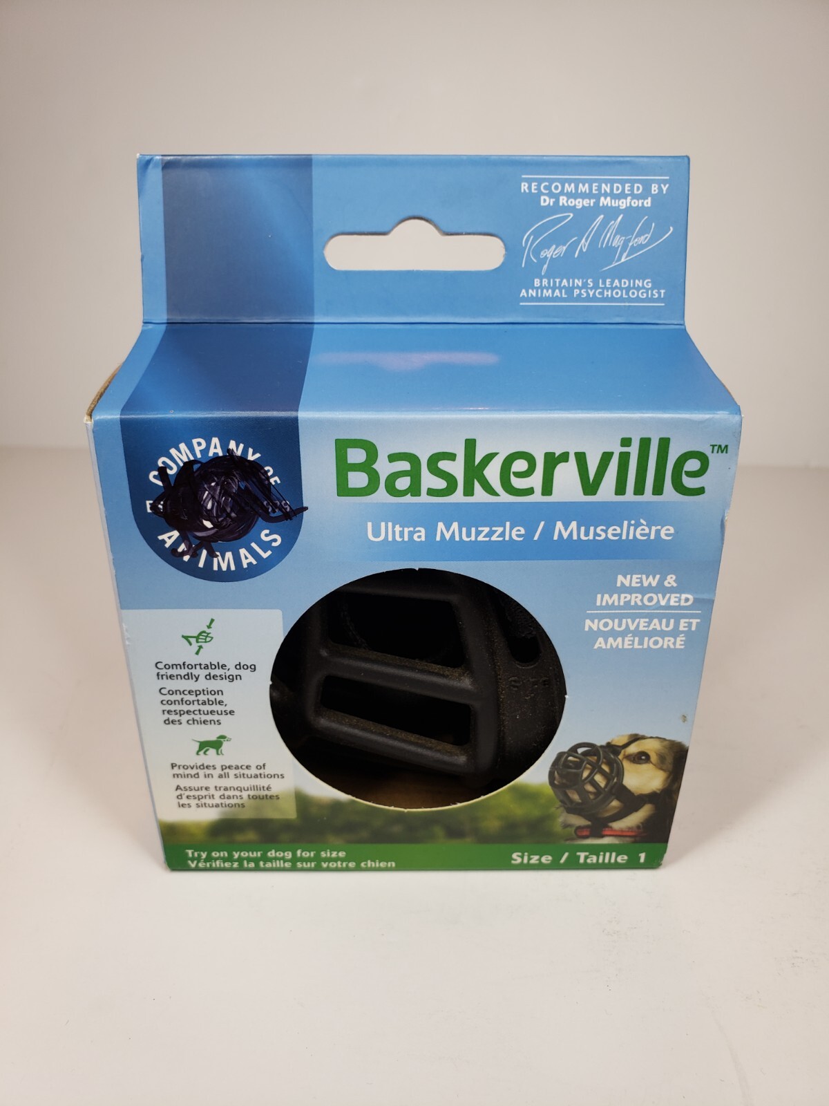 Baskerville Ultra Dog Muzzle Size 1, Black Rubber for Smaller Dogs, New