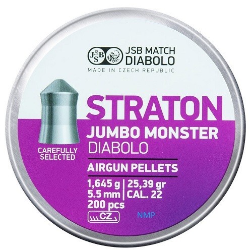 JSB Straton Jumbo Monster 25.39 grains .22 Cal Pellets 200 Count