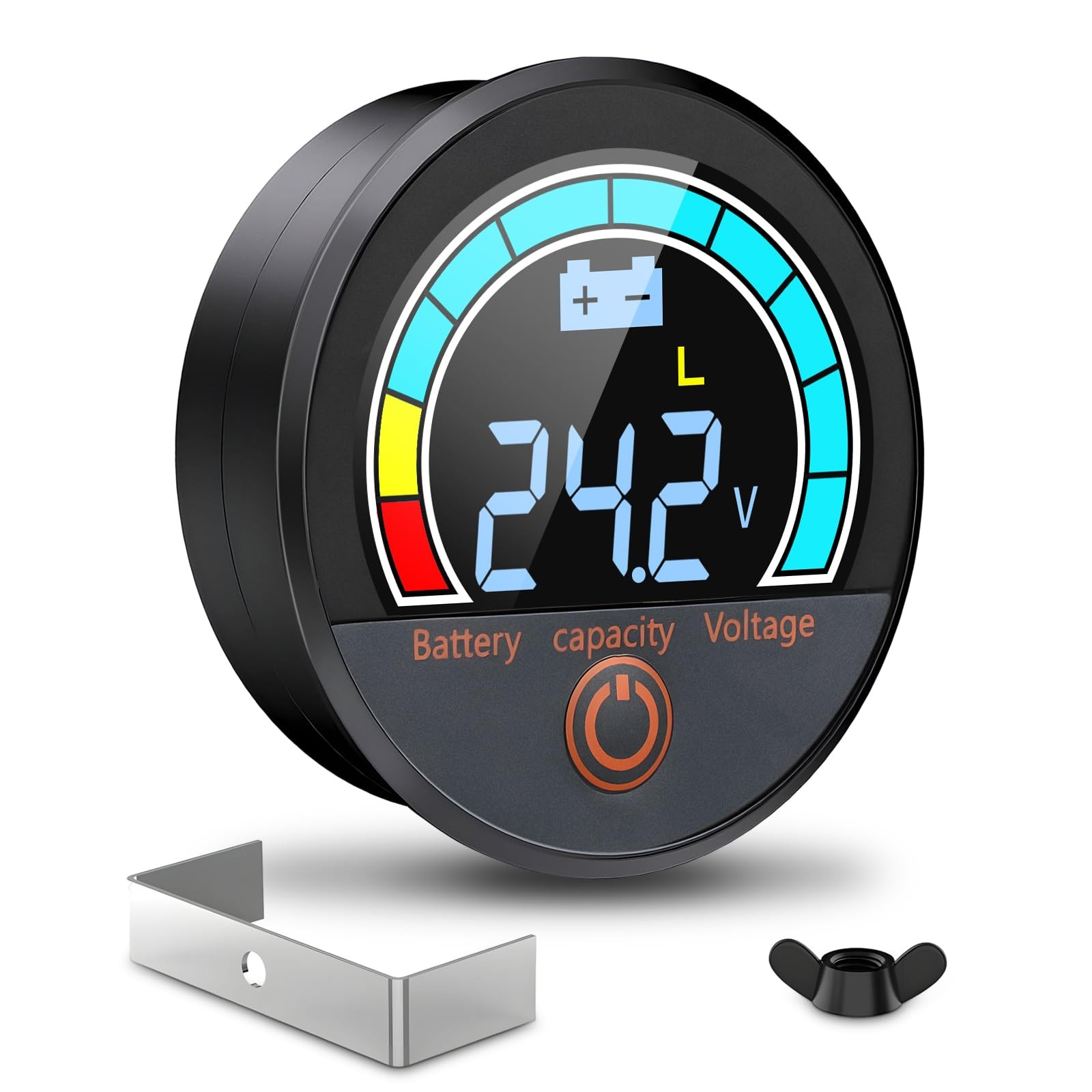 Battery Capacity Voltage Meter, 12V 24V 48V 60V 84V IP68 1 inch, 1P