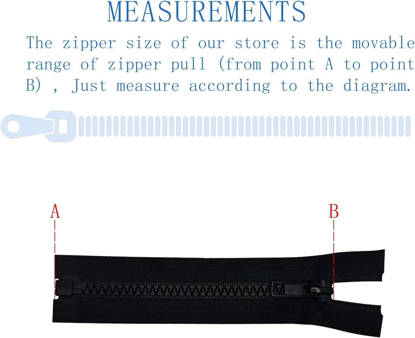2PCS 5 10 Inch Black Separating Jacket Zippers for Sewing Coats, Molded Plast...