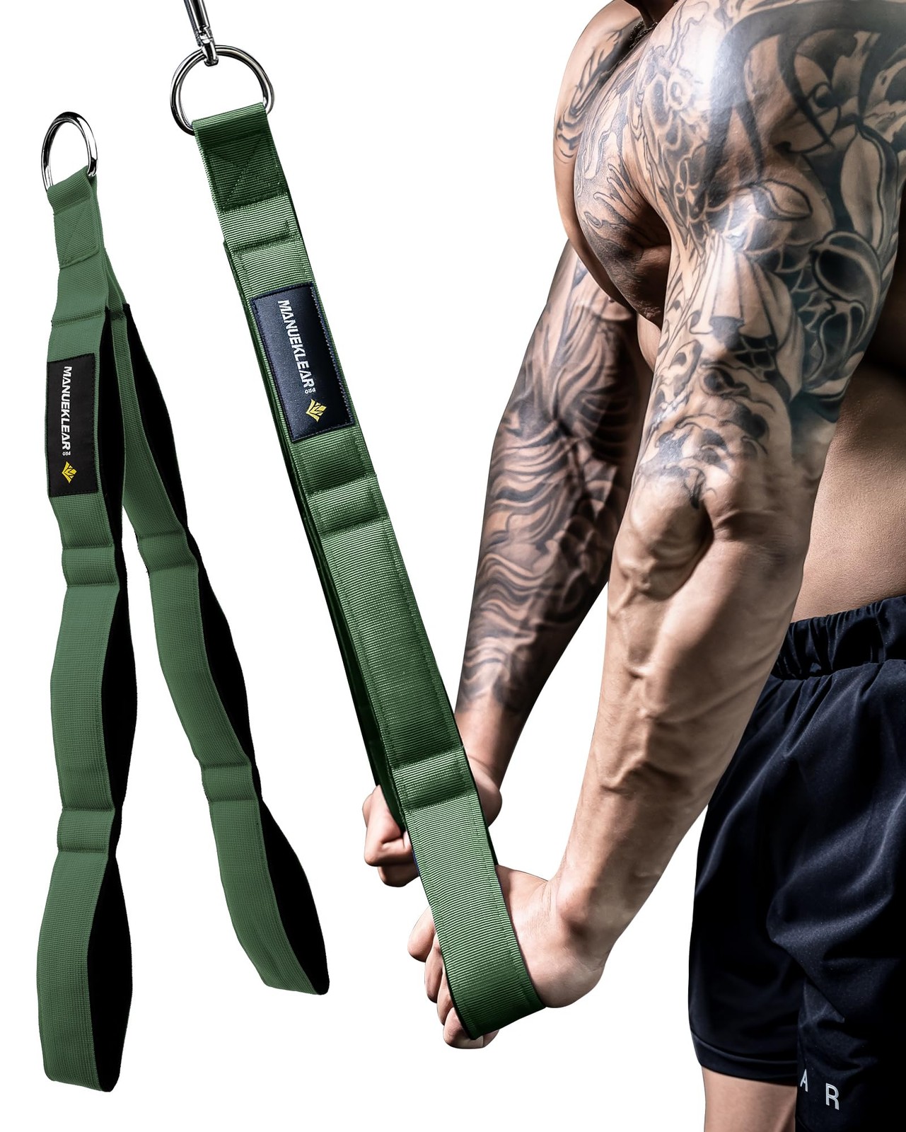 MANUEKLEAR Tricep Rope Cable Attachment Handles, Greater Range of Motion, Tri...