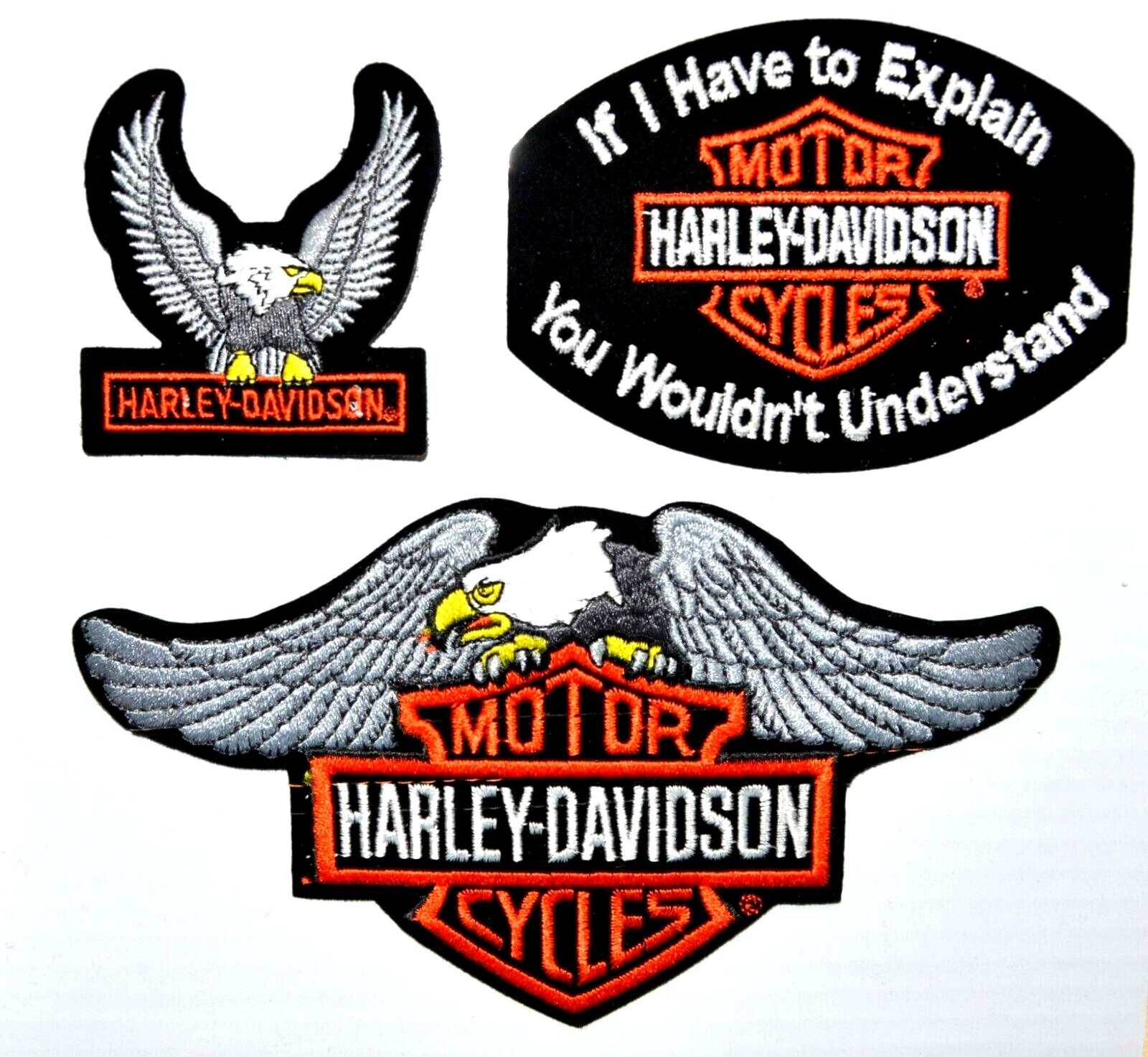 Small Eagle Harley Davidson Motorcycle Embroidered CREST Official Licensed MINT