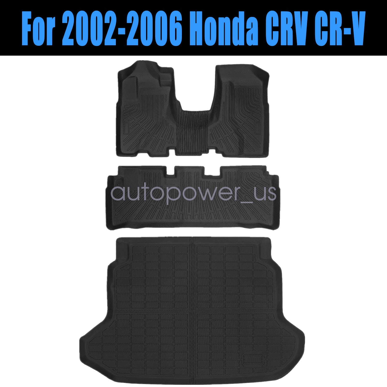 TPE Floor Mats / Trunk Cargo Liner waterproof 3D Model For 2002-2006 Honda CR-V