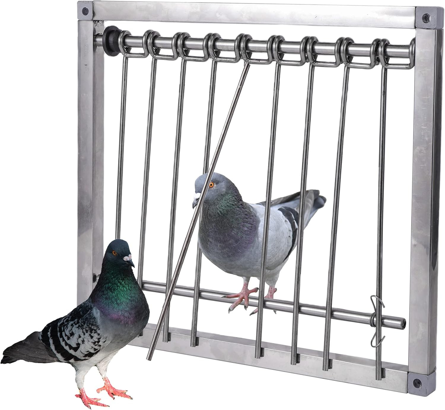 1PC Bird Cages Trap Stainless Steel Pigeon Trap Door Wire Bars Frame Entrance U-