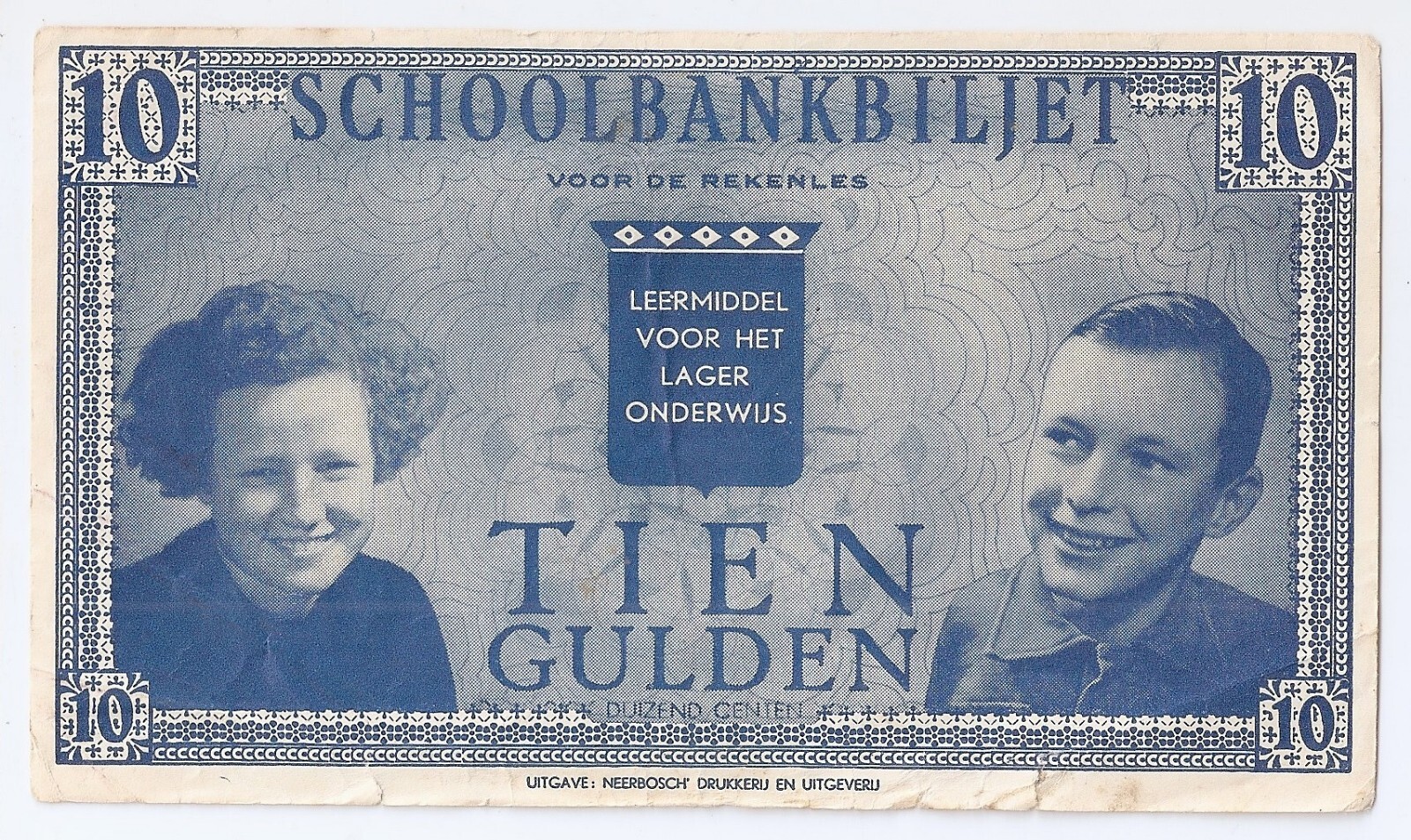 Netherlands 10 gulden school muntbiljet