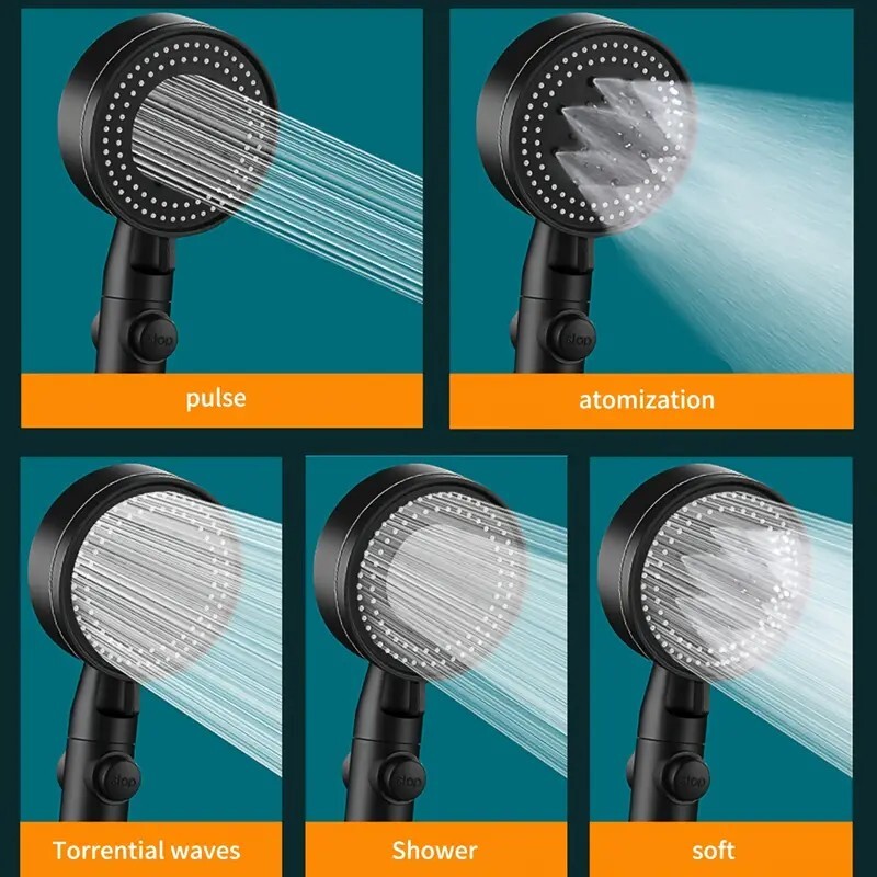 High-Pressure Shower Head, Multi-Functional Hand Held Sprinkler With 5 Modes US