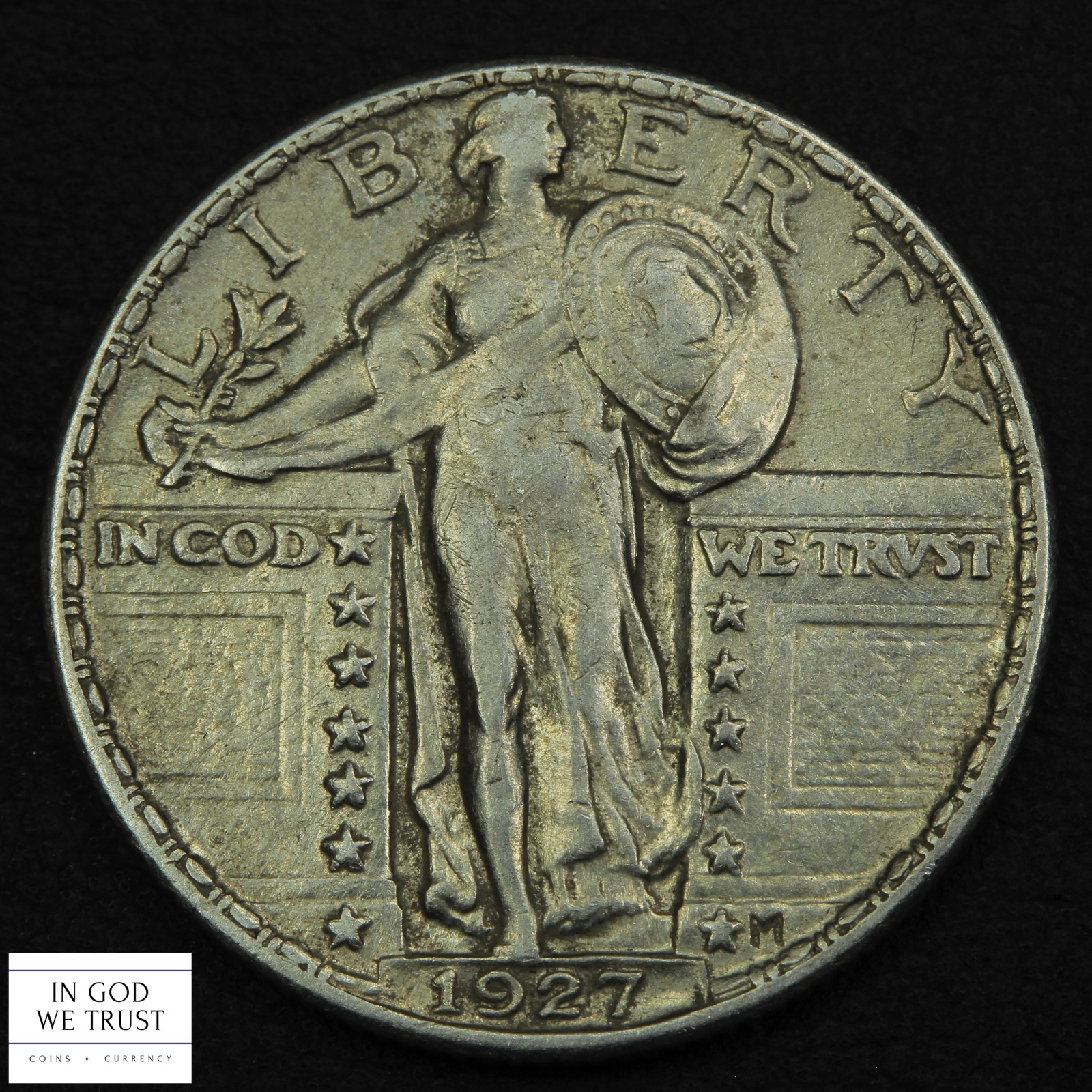 1927 Standing Liberty Silver Quarter 25C (AU Almost Uncirculated - Luster!)