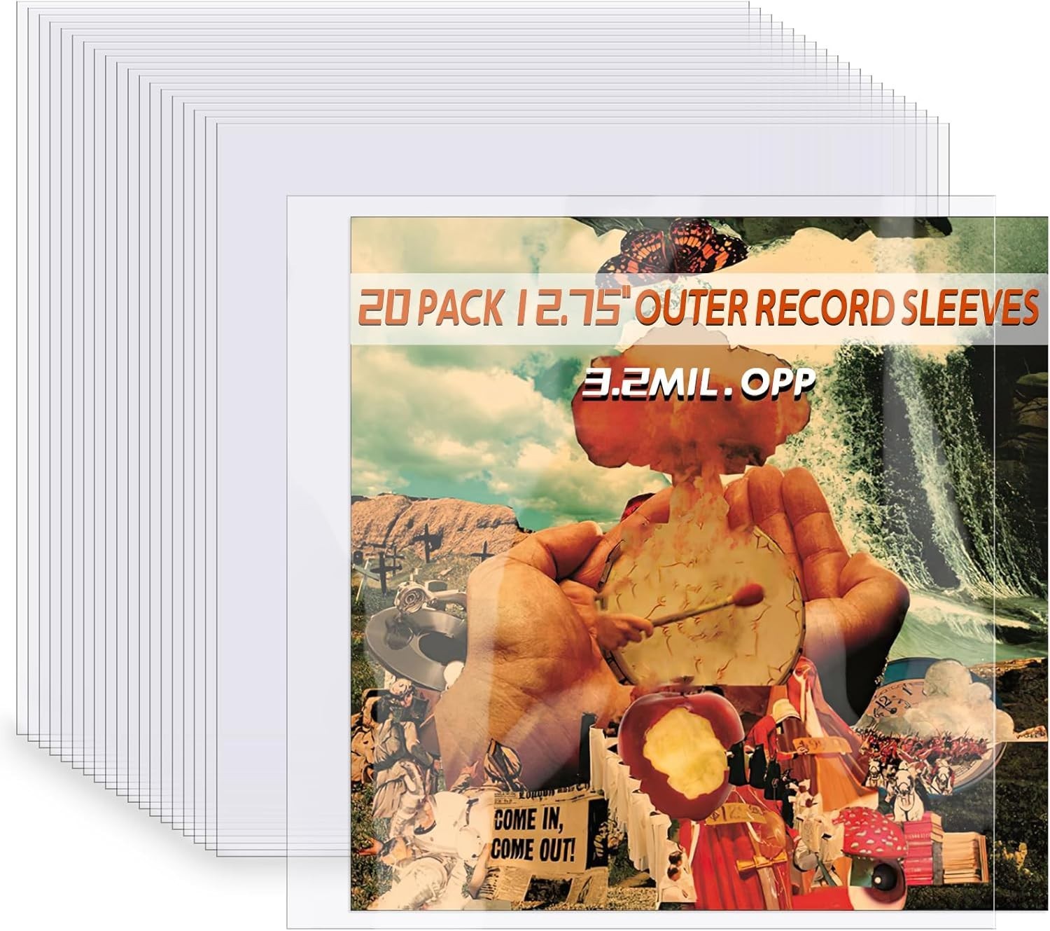 "Fundas para discos de vinilo 100 fundas exteriores de plástico transparente.202