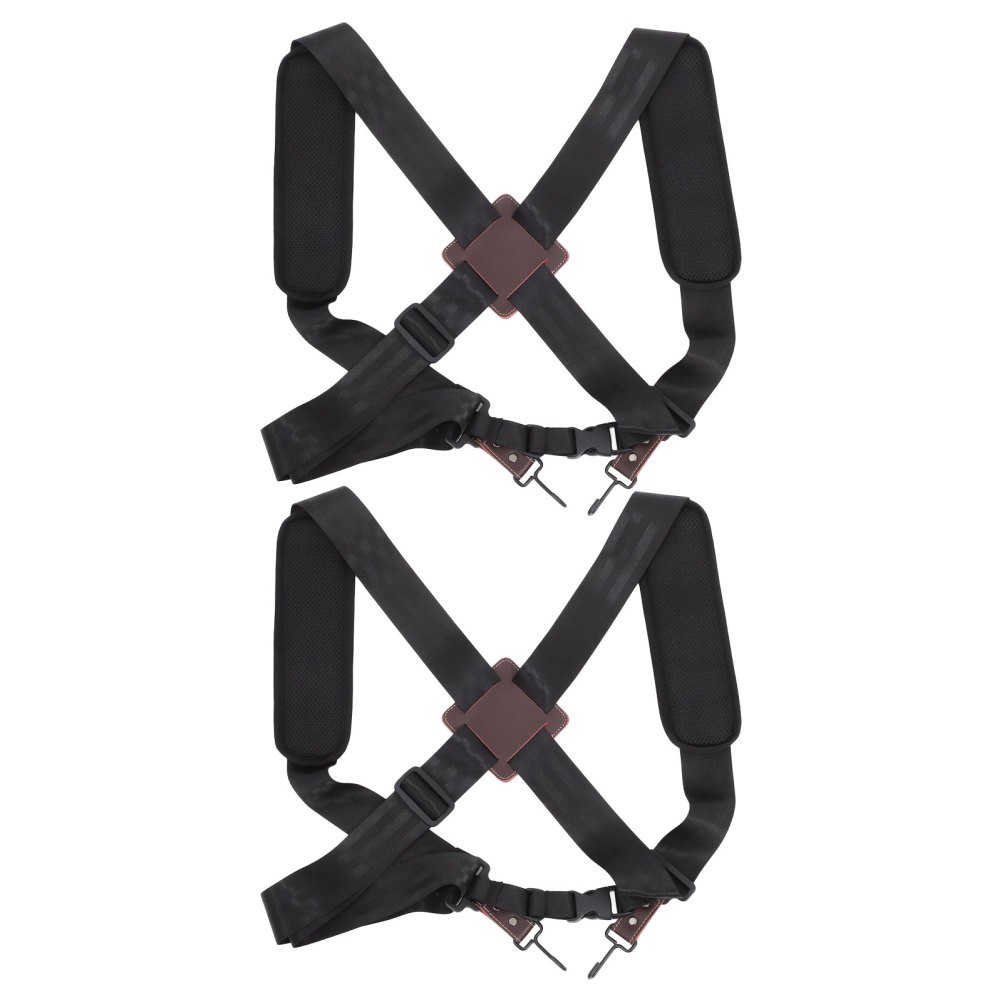 2Pcs Adjustable African Drum Strap Padded Double Shoulder Black