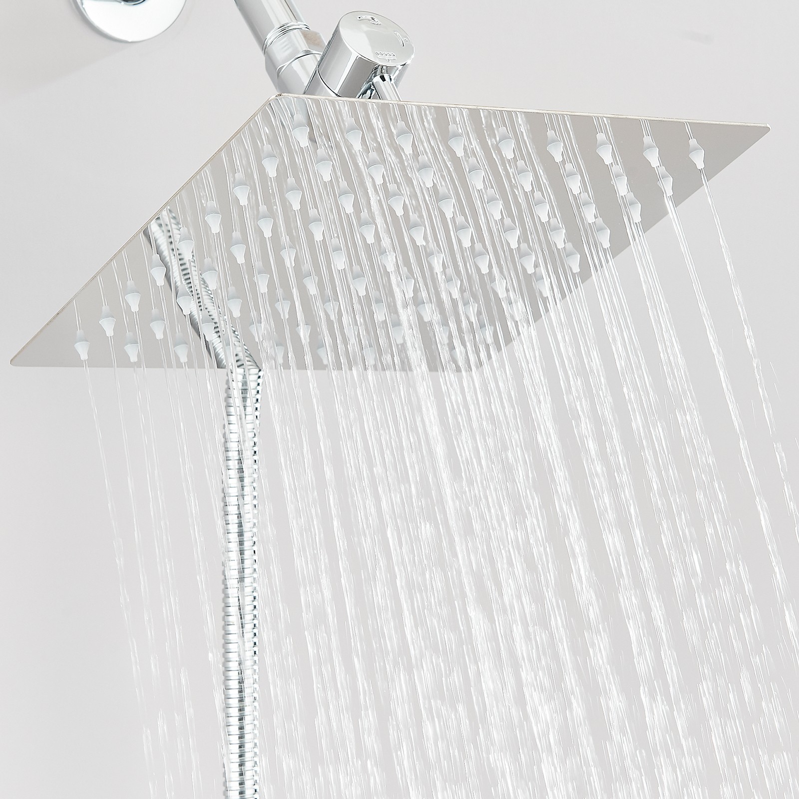 Chrome 8inch Rain Shower Head with Handheld Spray High Pressure Showerhead Combo