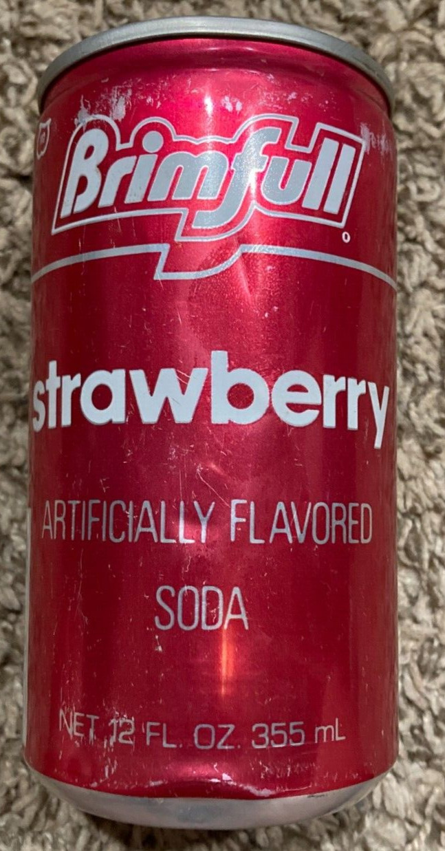 VINTAGE BRIMFULL STRAWBERRY SODA ALUMINUM CAN