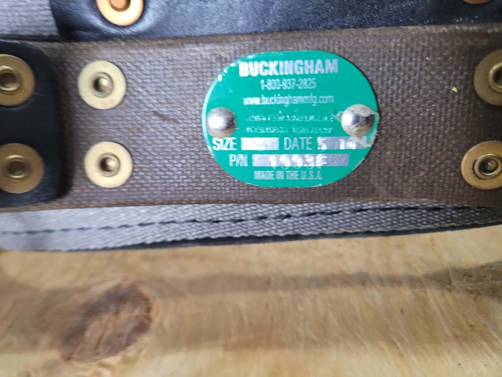 Buckingham 1993F Lineman Pole, Tree Climbing Belt Size 23