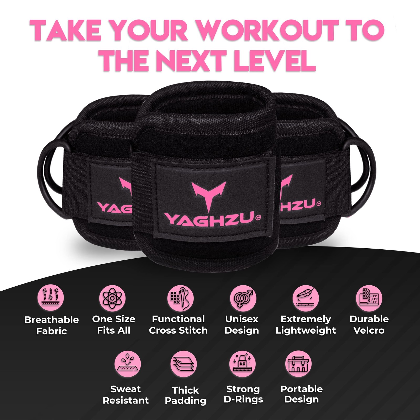 Ankle Straps for Cable Machines Women, Glute Kickback Cable Machine Attachmen...