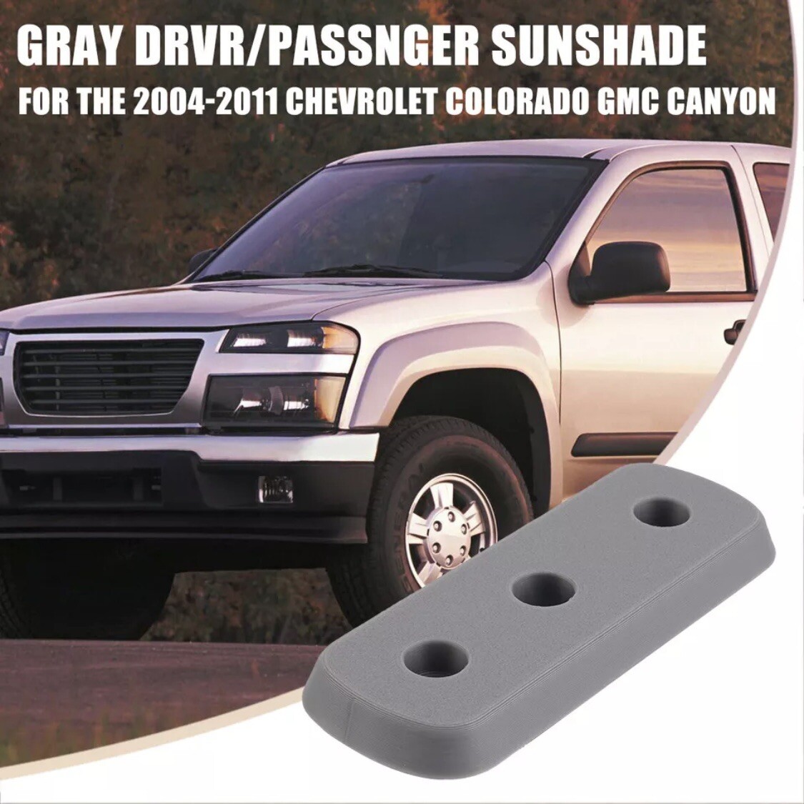 2004-2011 CHEVROLET COLORADO GMC CANYON SUN VISOR REPLACEMENT GRAY DRVR/PASSNGER