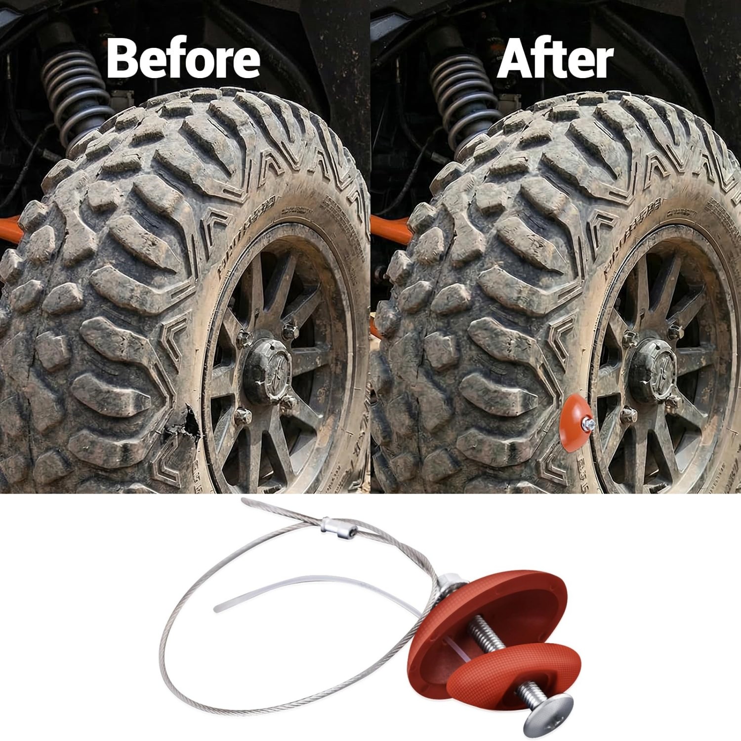 Slug Tire Repair Kit For ATV UTV SXS Tractor RZR KRX Talon Maverick Polaris US