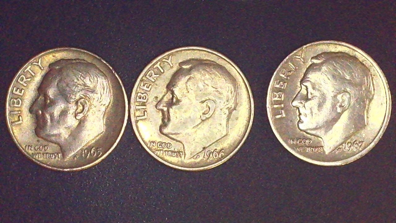 1965-66-67  10c Roosevelt Dimes -Excellent- #A Combine and save shipping