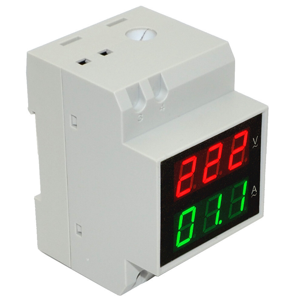 Din-Rail Acvoltage and Current Dual Display Voltmeter Ammeter AC80-300V 0-100A