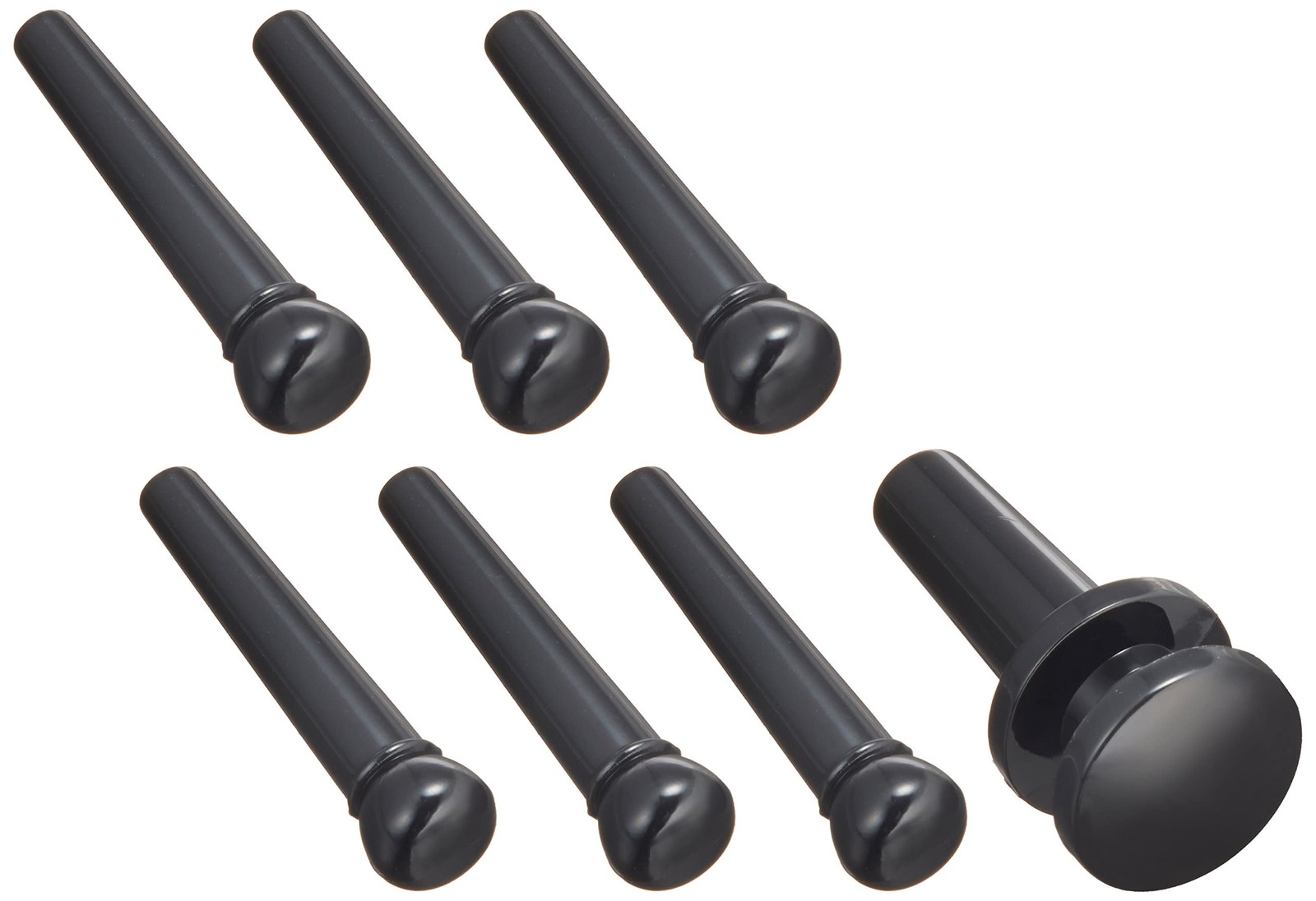 D'Addario Injected Molded Bridge Pin Set, Ebony