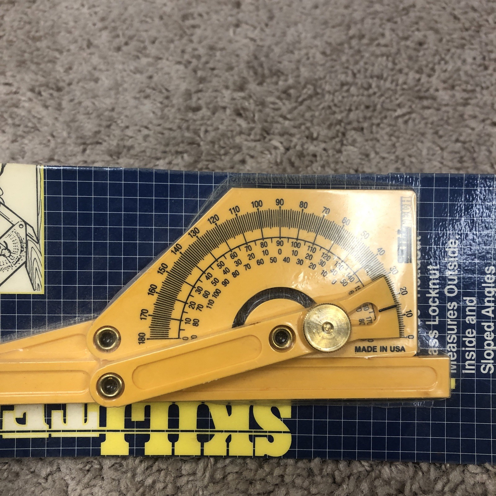 SkillTech Protractor Angle Finder, Outside, Inside, Sloped Angles, 0° to 180°