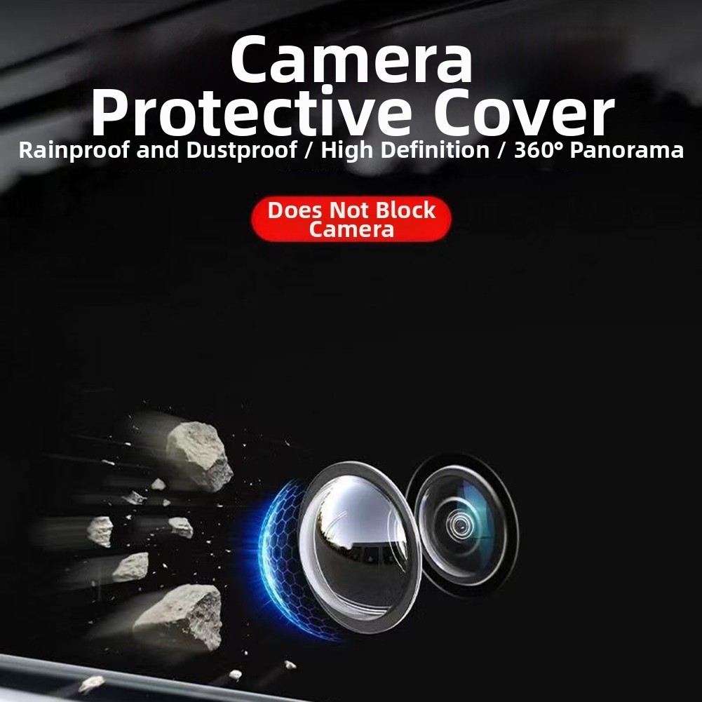 Car camera lens protector (2-pack) with Rain Cover: 360?? all-around protection