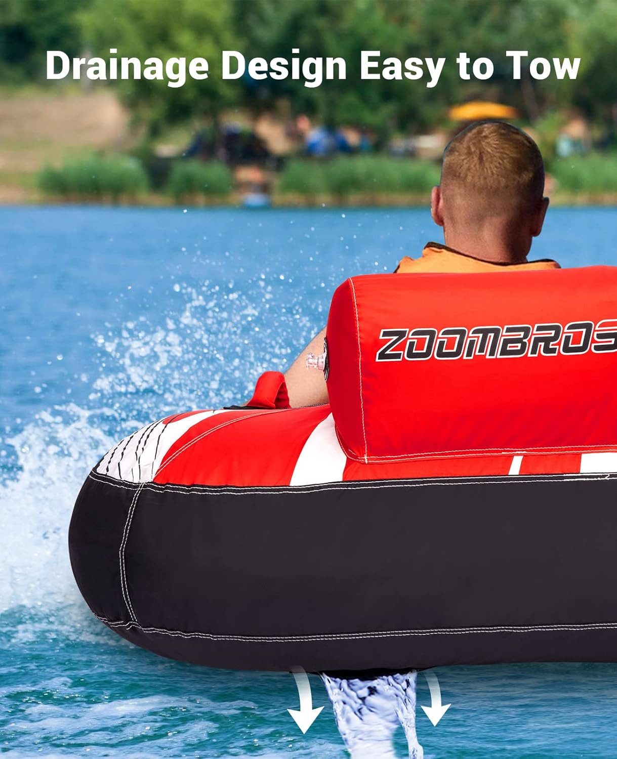 Towable Tubes for Boating 2 Person, Water Tubes for Boats to Pull, Safety Inflat