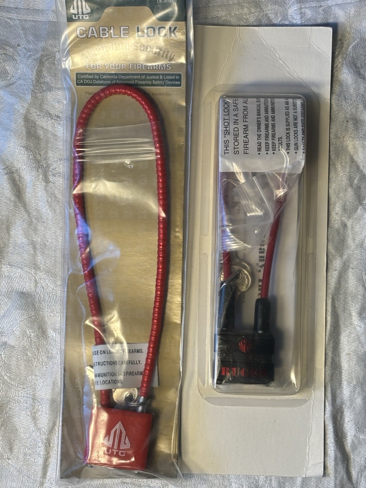 Ruger Pistol And UTG Rifle Adjusting Cable Padlocks