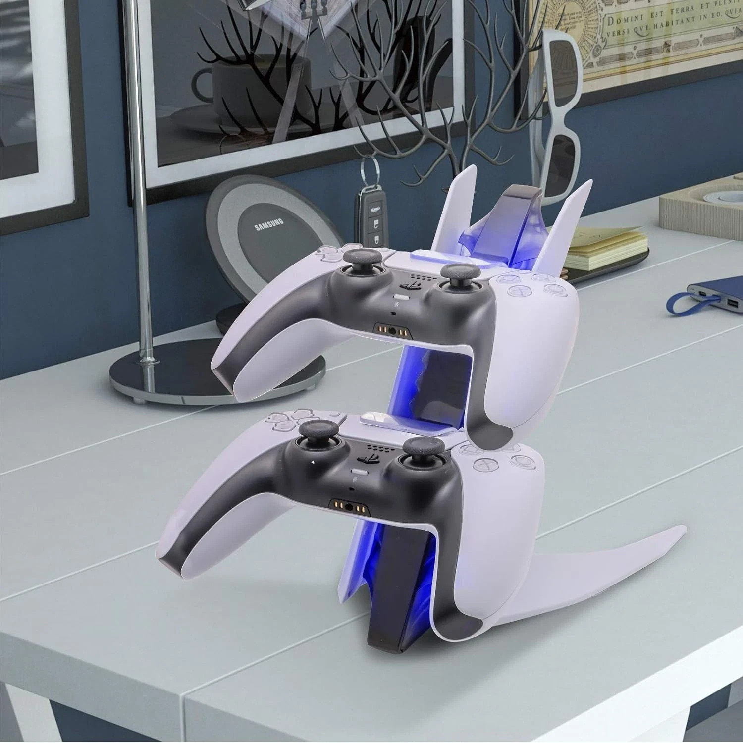 PS5 Controller Charger, PlayStation 5 Controller Charging Station with LED Light