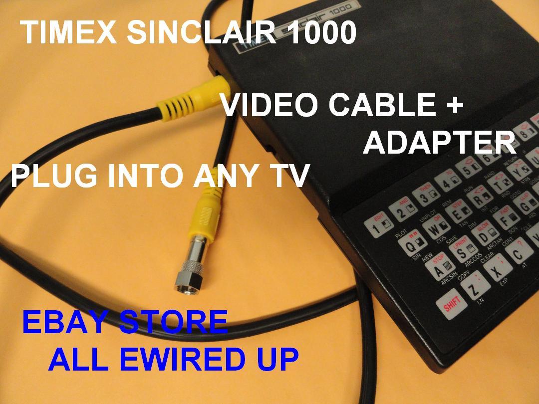 TIMEX Sinclair 1000 Television TV RF Video Cable + Adapter Connector Switch Box