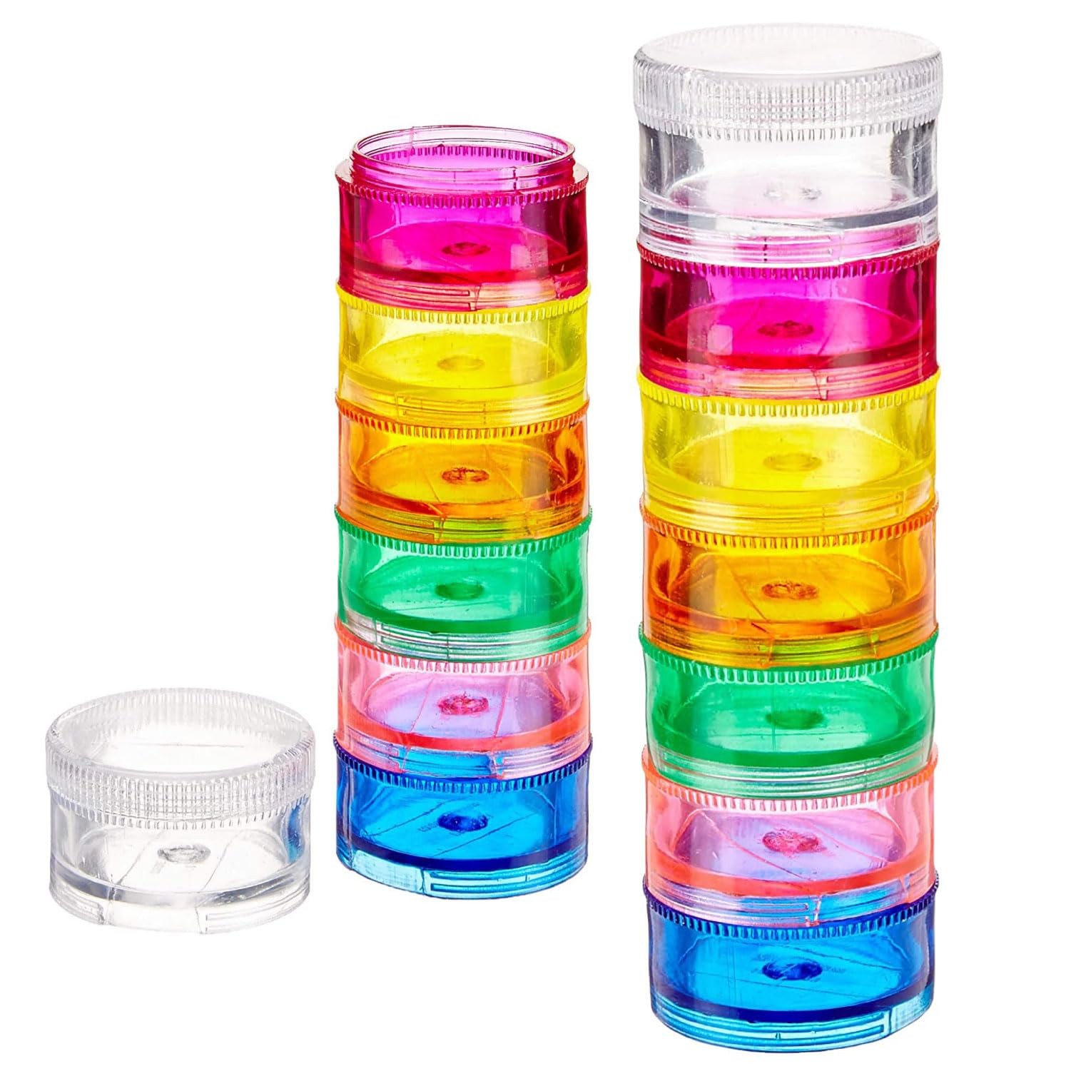 Deke Home - Stackable Pill Organizer (2 2 Count (Pack of 1), Multicolor