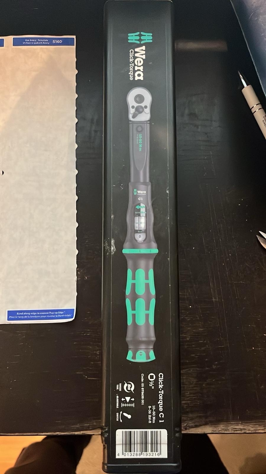 Wera 5075620001 Click-Torque C 1 Wrench W/Reversible, 10-50 Nm, 1/2In.X10-50 Nm
