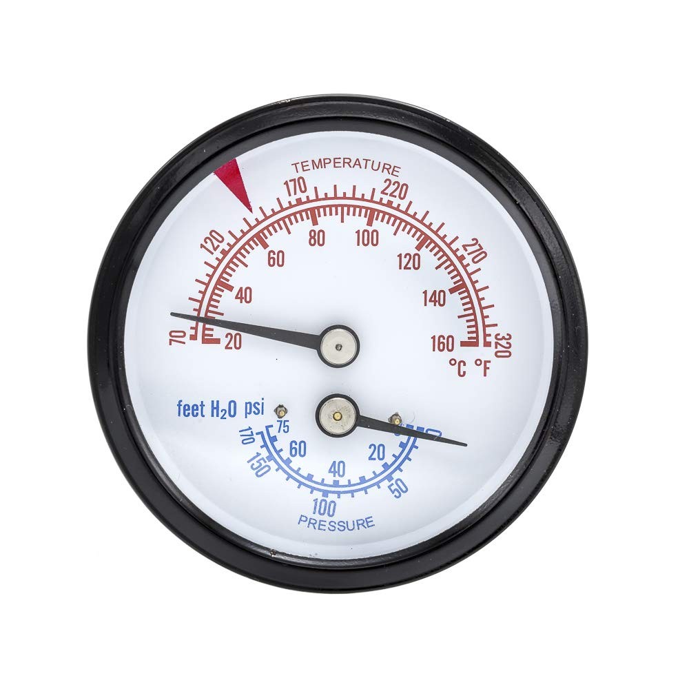 PIC Gauges TRI-RC-254R1.75-D Commercial Tridicator, Black Steel Case, Bronze...
