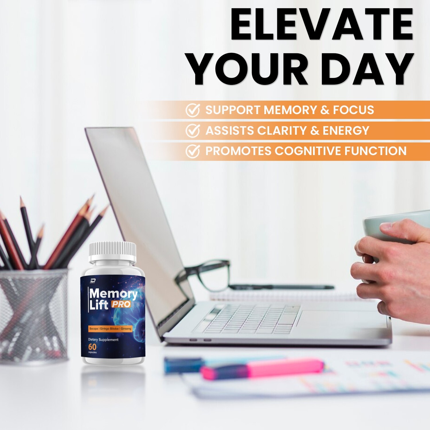 (5 Pack) Memory Lift Pro Brain Supplement Capsules – MemoryLift Pro All Natural